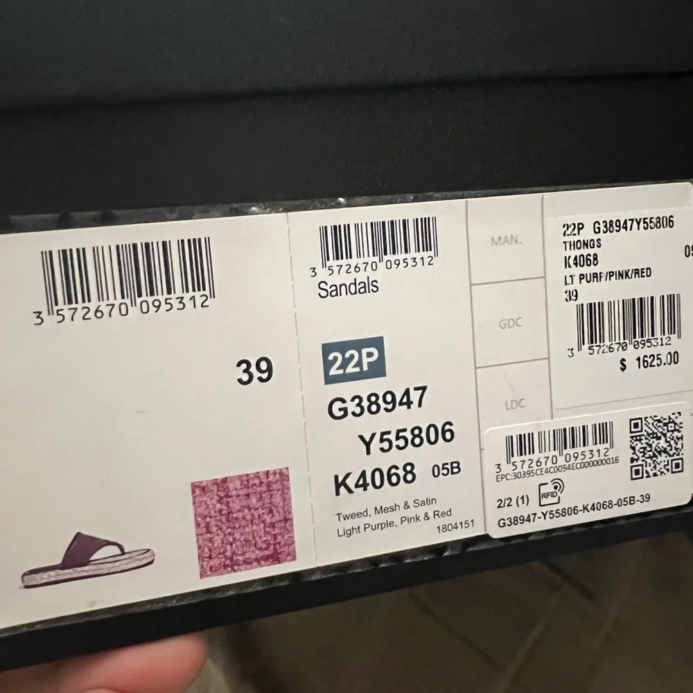 NEW in box. Chanel Pink Tweed Sandals - Picture 12 of 12